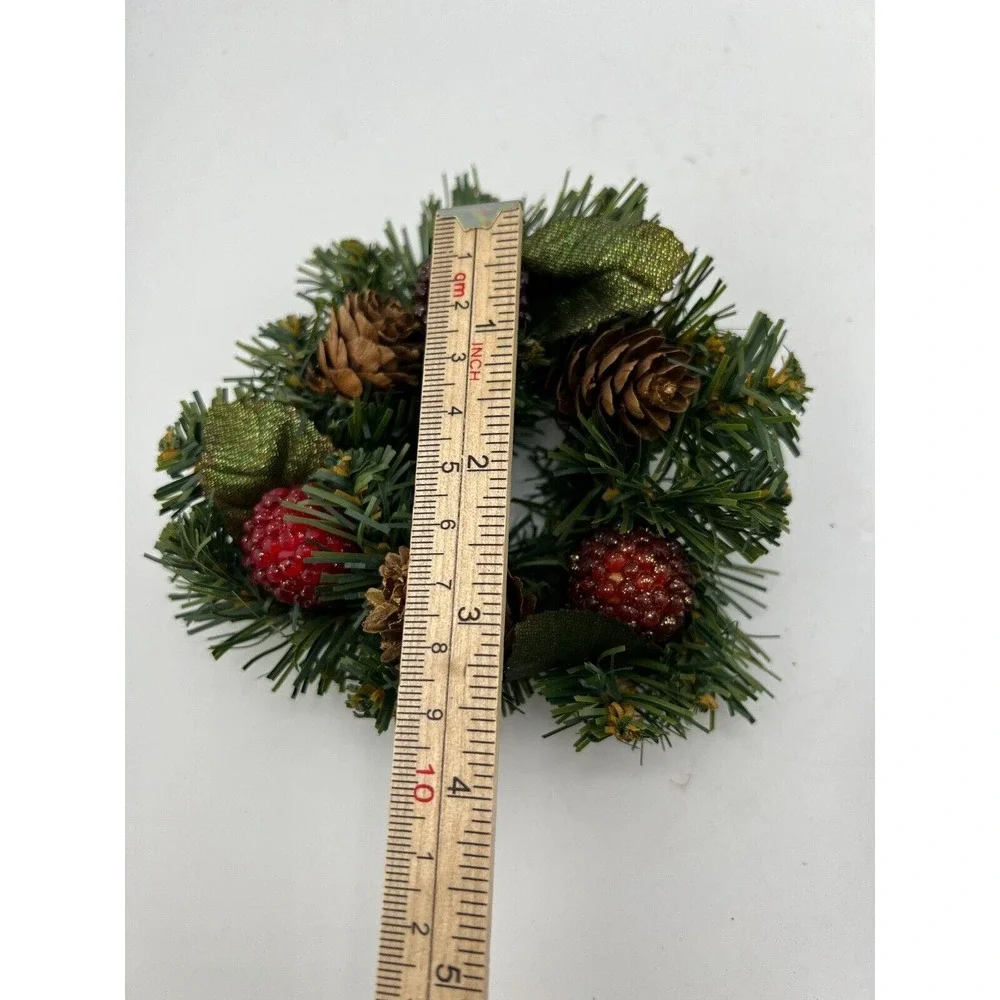 Vintage Christmas Plastic‎ Holly Berry Candle Ring Wreaths
